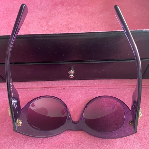 Authentic VERSACE Women’s Sunglasses Cat Eye Purple Gold Medusa - Picture 6 of 7